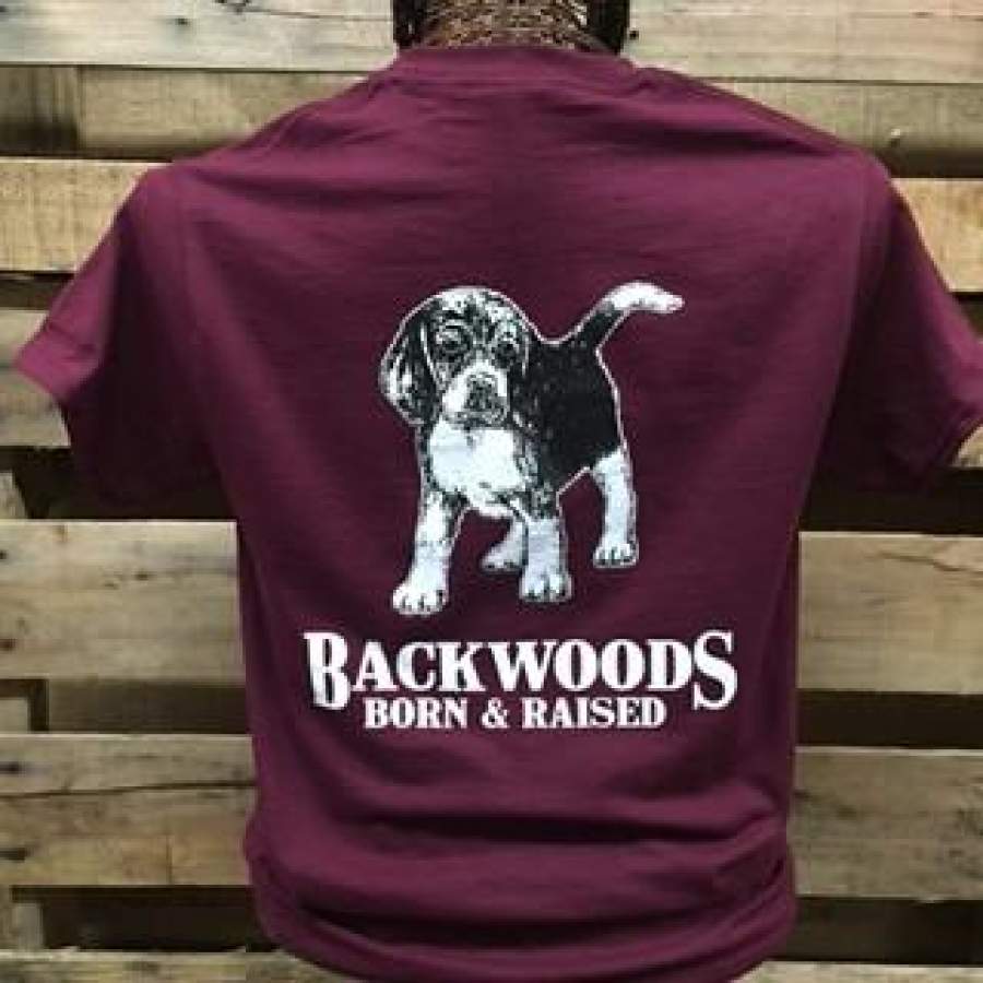 SALE Backwoods Born & Raised Dog Puppy Beagle Bright Unisex T Shirt