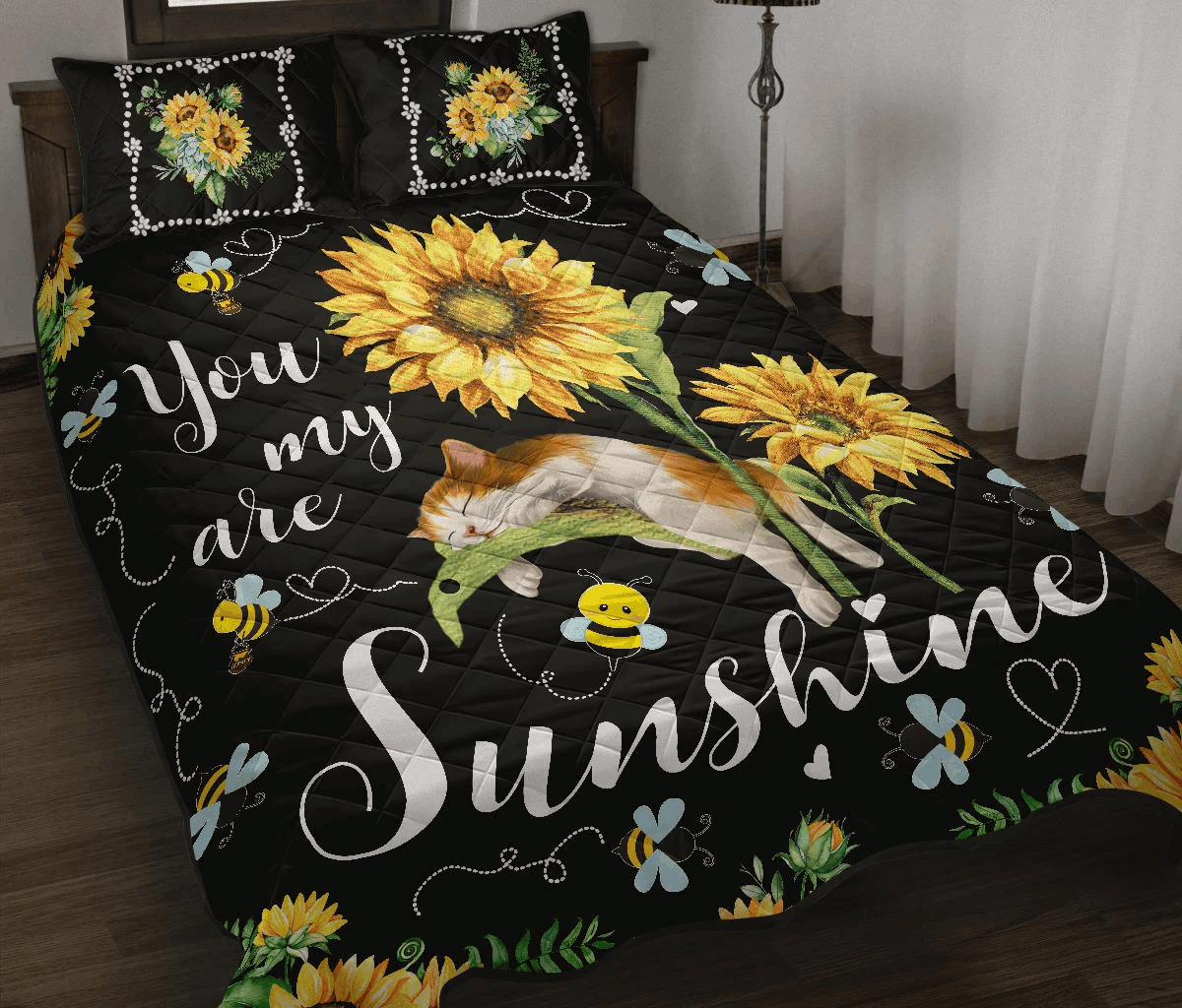 Sunflower Mew Quilt Bed Set