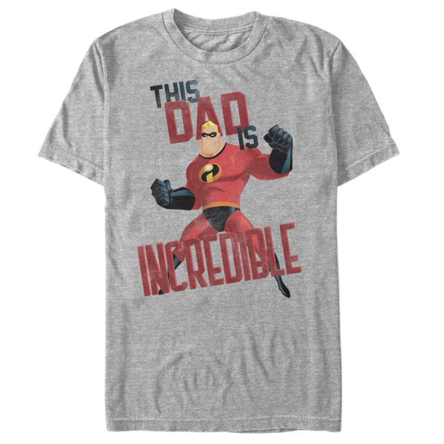 The Incredibles Men’s This Dad is Incredible  T Shirt Athletic Heather