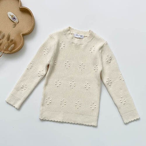 Baby Girls Princess Long Sleeve Solid Color Sweater Autumn Winter Kids Bottomed Sweater Kids Knitting Bottomed Pullovers alx