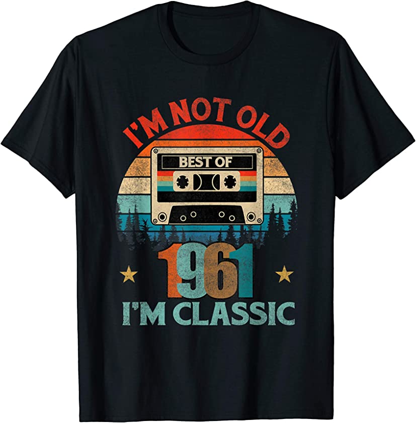 Best Of 1961 59th Birthday Gifts Cassette Tape Vintage T-Shirt