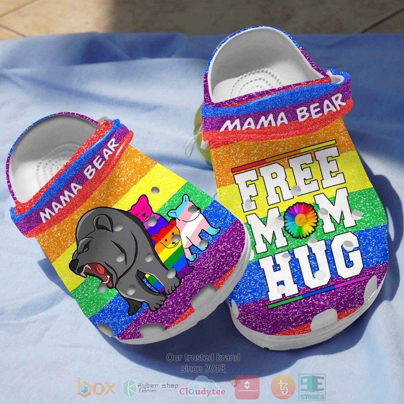 Mama Bear Free Mom Hug Lgbt Pride Clog Shoes #Kv