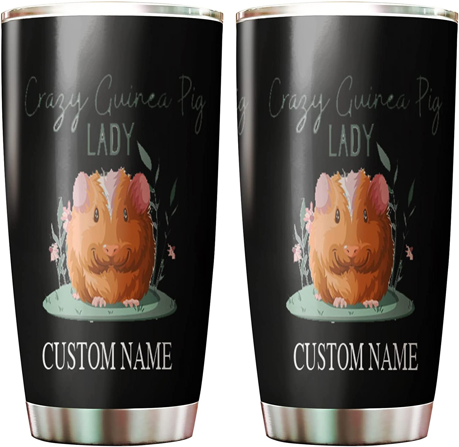 Tumbler Cup With Lid Crazy Guinea Pig Lady Custom Coffee Tumbler Unique Christmas Gift Idea For Best Friend Bff Size 20 Oz 30 Oz