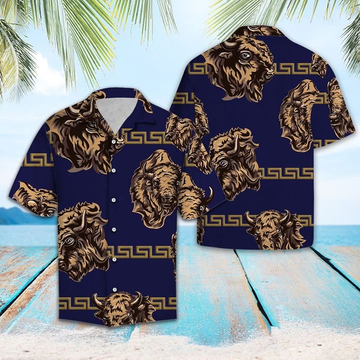 Awesome Bison Hawaiian Shirt Summer Button Up For Men, Women, Couple