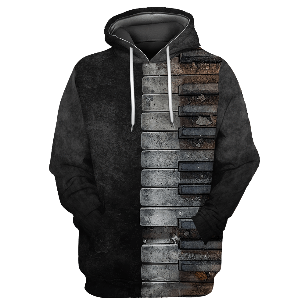 Piano 3D All Over Printed Hoodie For Men And Women