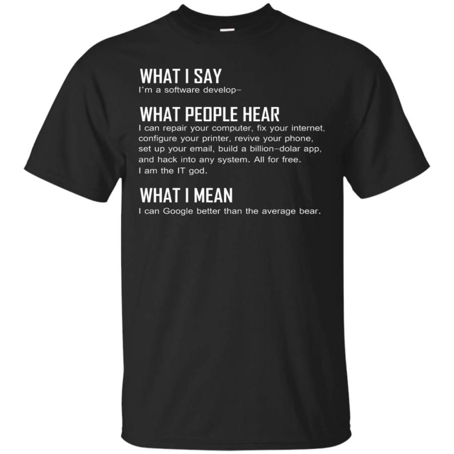 AGR What I Say I’m A Software Develop Shirt, Hoodie, Tank