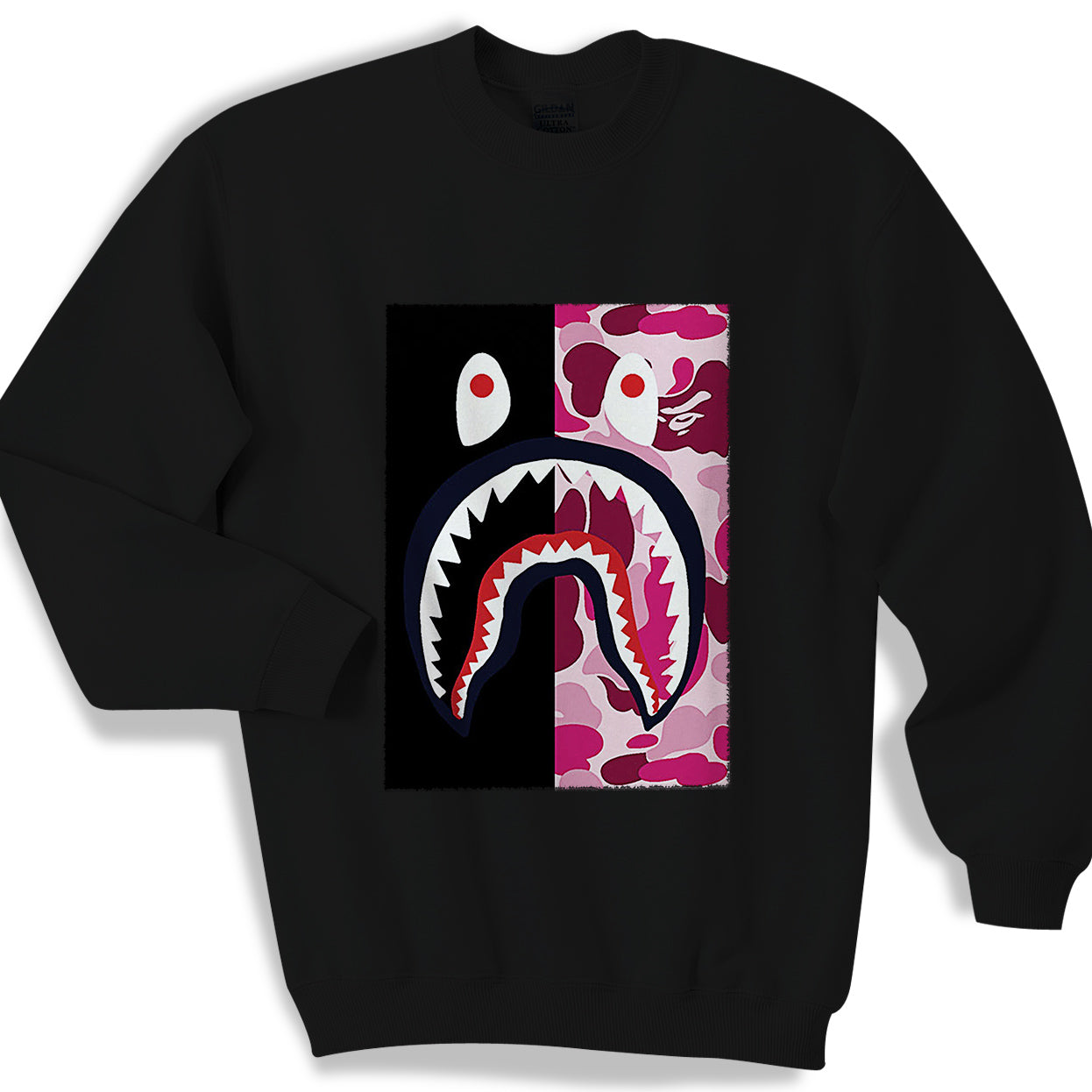 Bape Shark Black Pink Sweater Sweatshirt