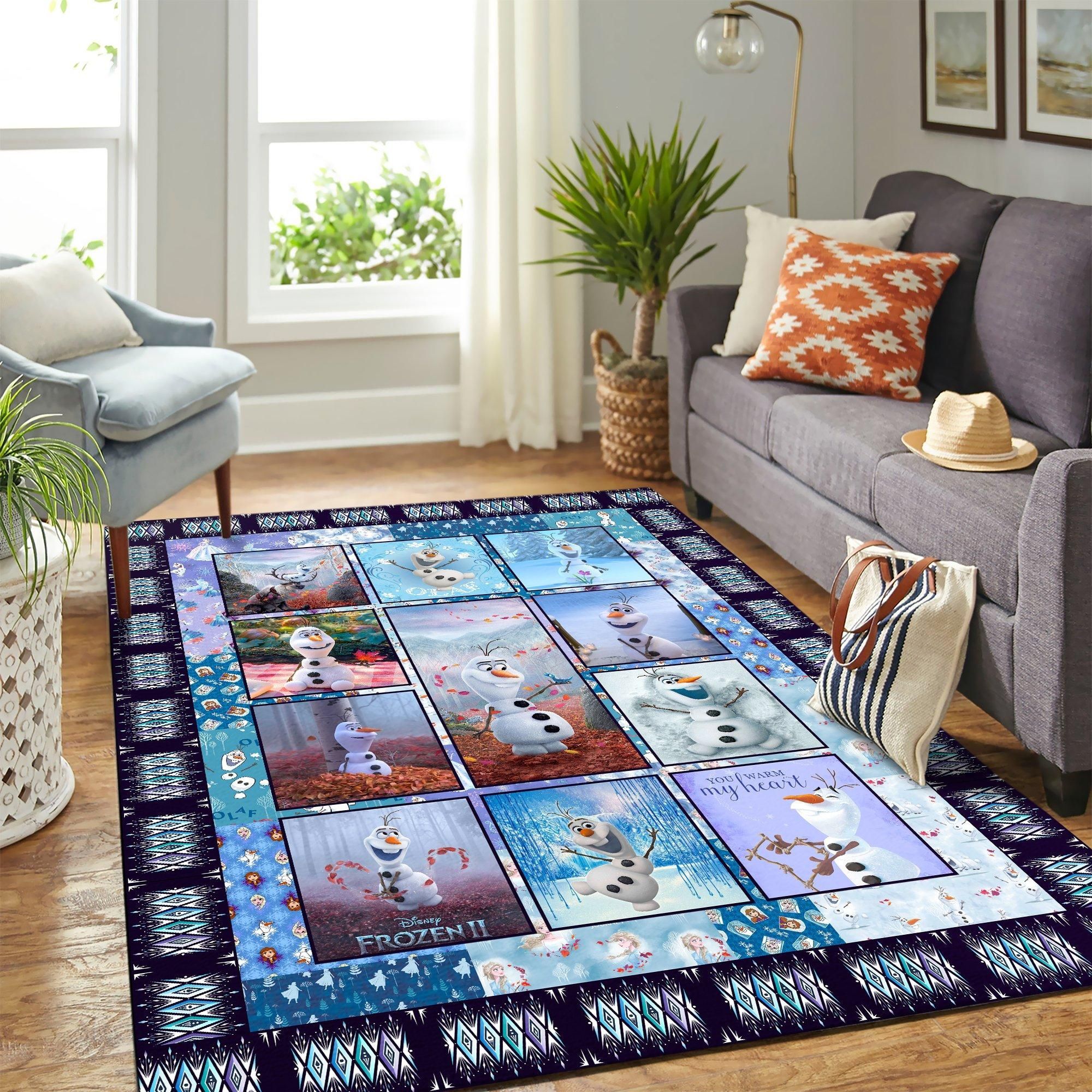 Olaf Frozen Cute Area Rug Geeky Carpet – Home Decor – Bedroom Living Room Décor