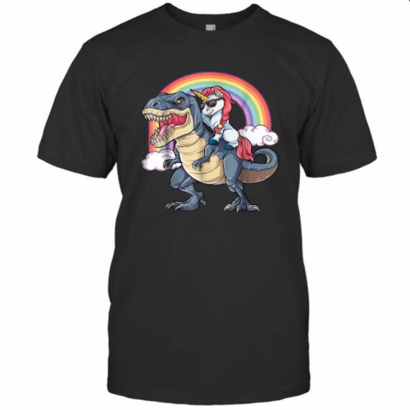 Unicorn Rides Dinosaur Shirt