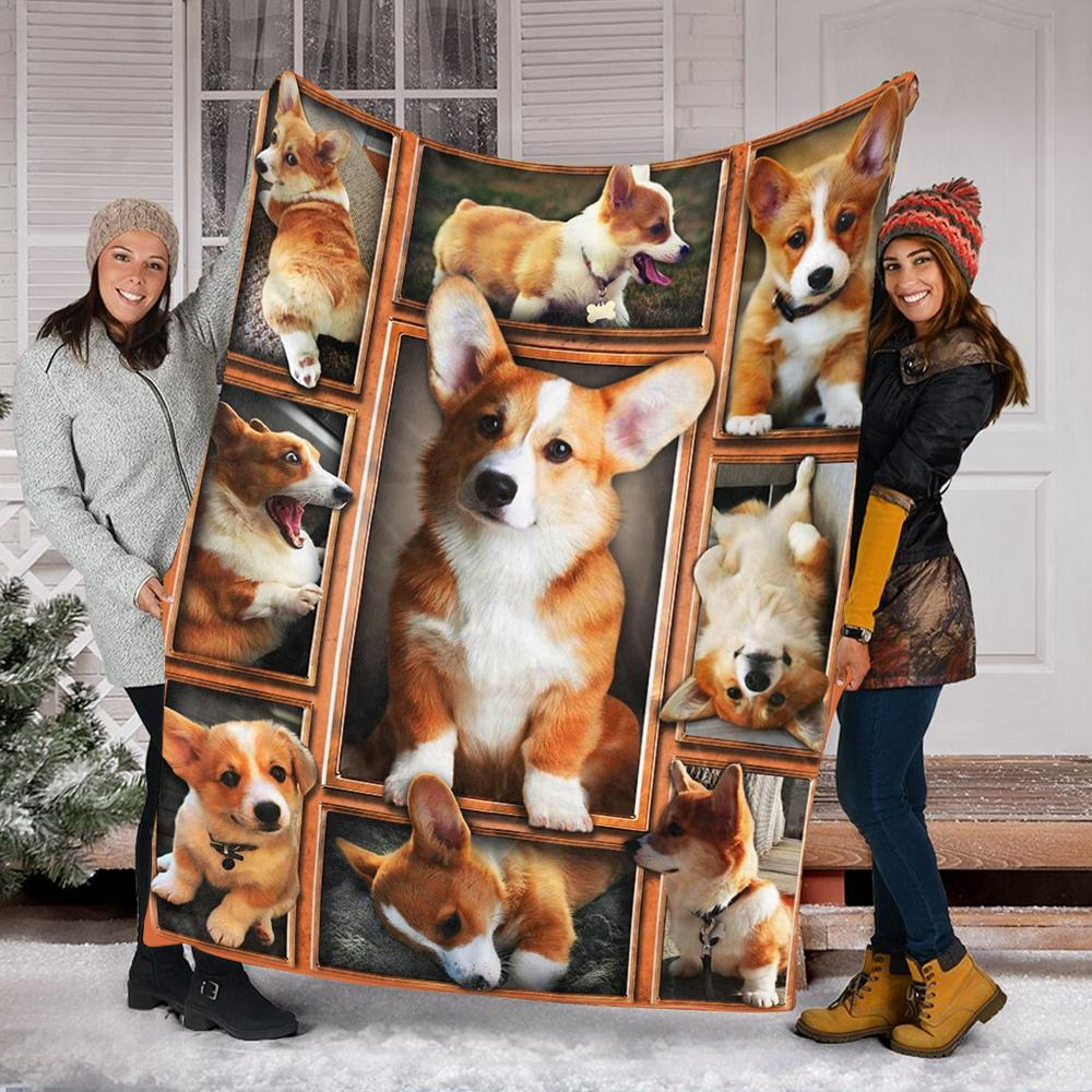 Pembroke Welsh Corgi Dog 3D All Over Print Blanket, Corgi Blanket Bedding Decor For Dog Lover