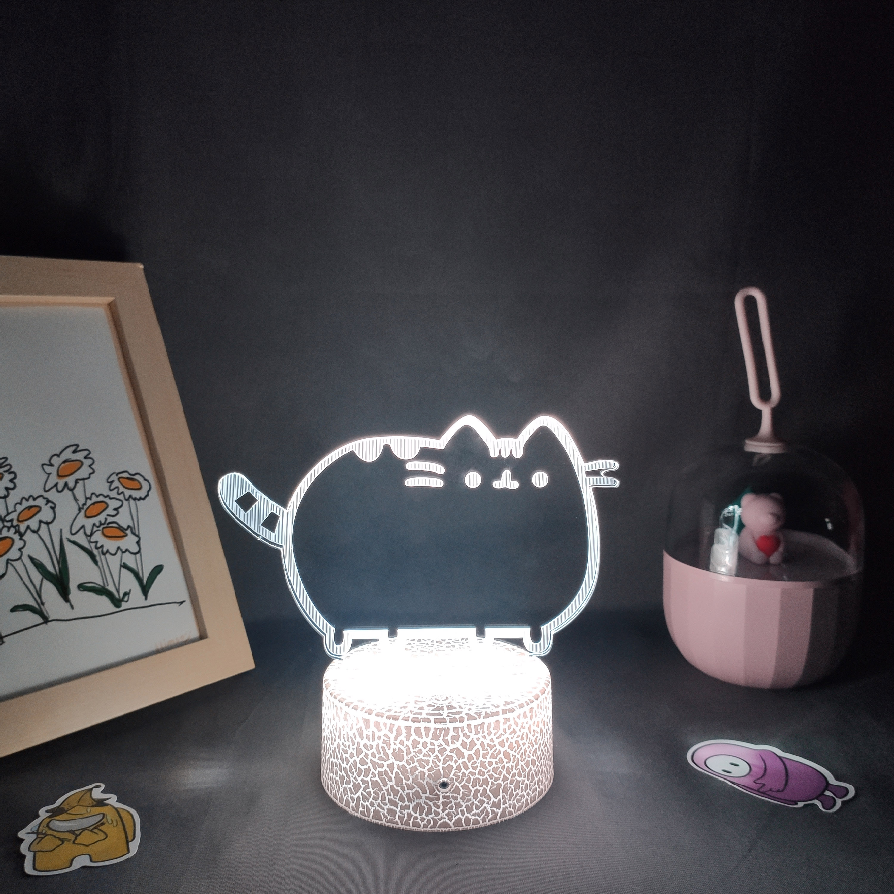 Cute Animal Cat Kitten 3D LED Neon Lava Lamps RGB Battery Night Light Colorful Gift For Kid Child kawai Bedroom Table Desk Decor alx