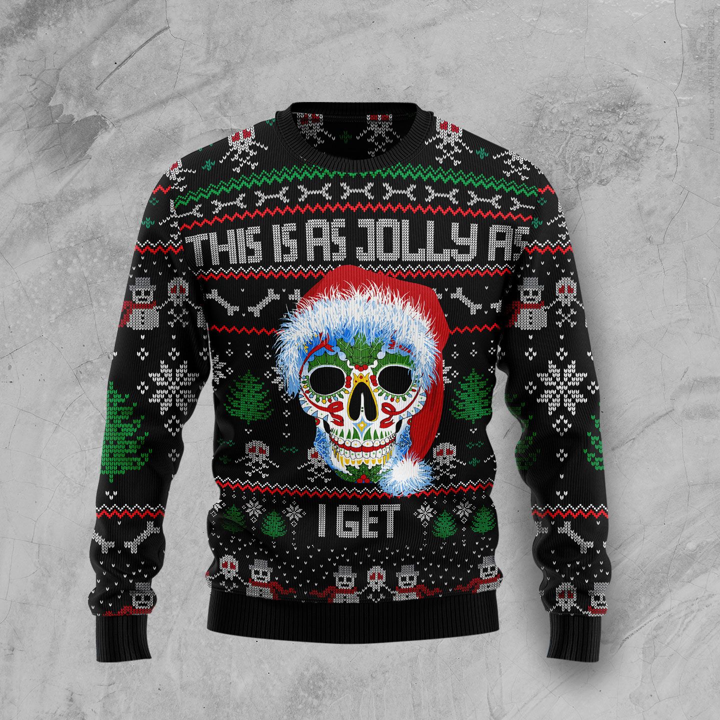 Sugar Skull Ugly Christmas Sweater | For Men & Women | Adult | Us4435