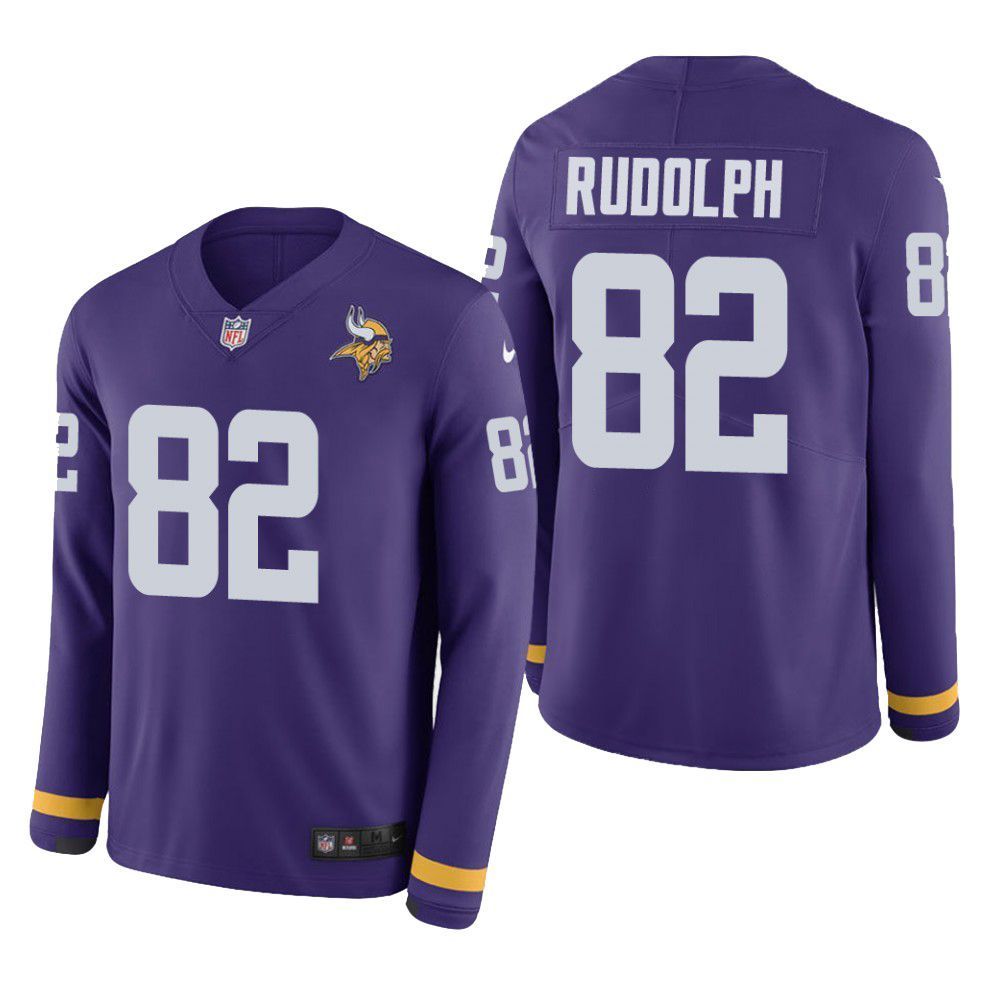 Minnesota Vikings Kyle Rudolph Therma Long Sleeve Mens Jersey Purple