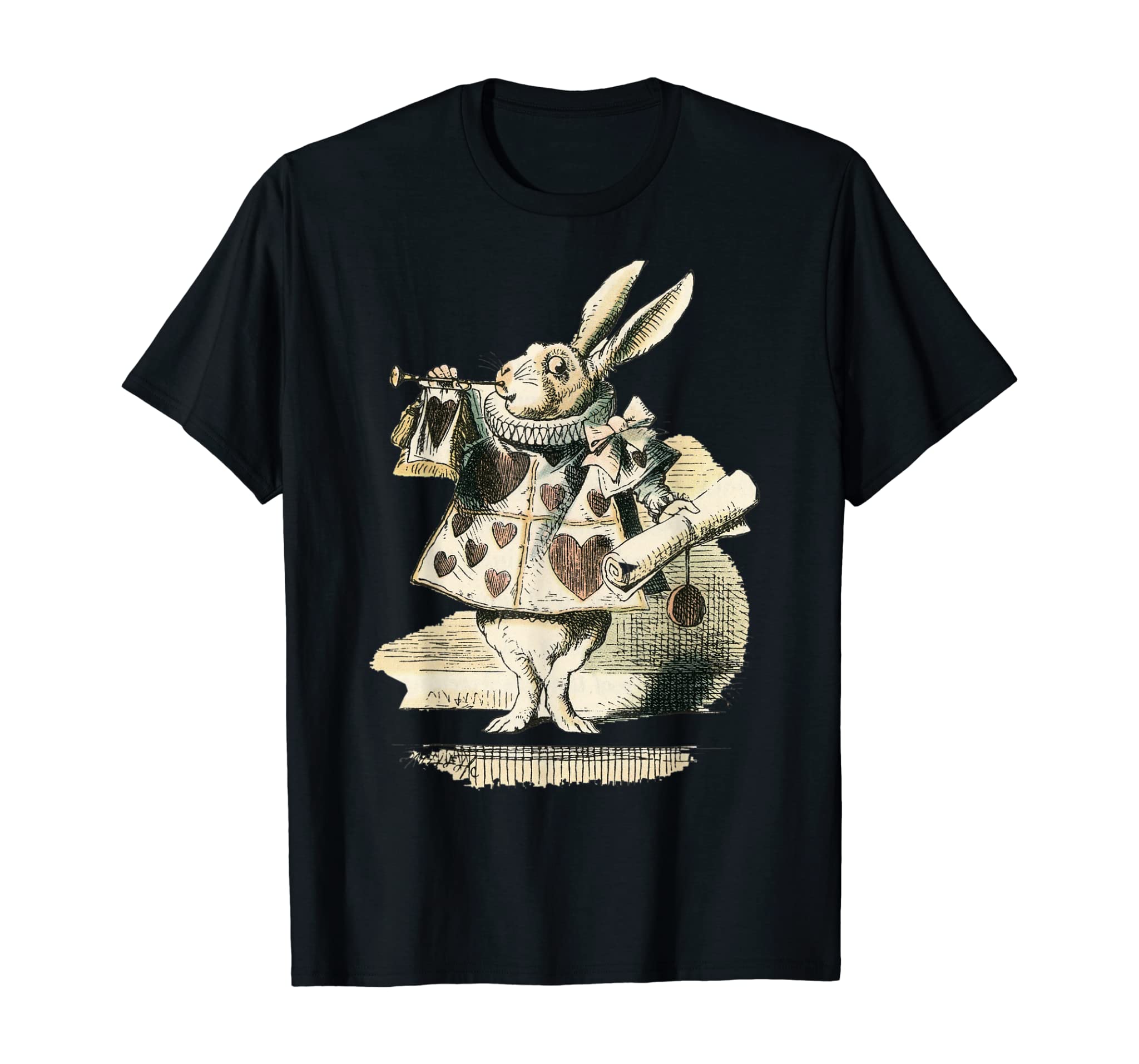 Alice In Wonderland White Rabbit Playing Cards Design T-Shirt