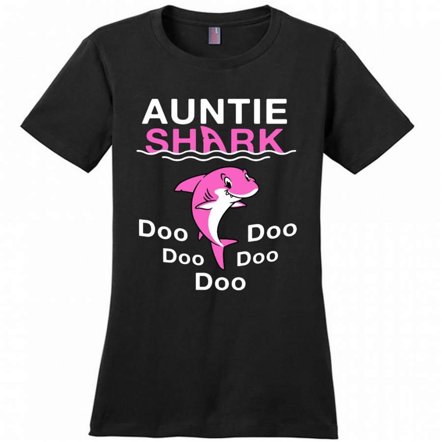 Auntie Shark Doo Doo Doo – District Made Woman Shirt