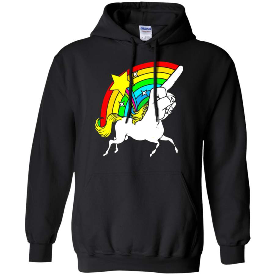 AGR Angry Unicorn Fabulous Middle Finger Head Hoodie