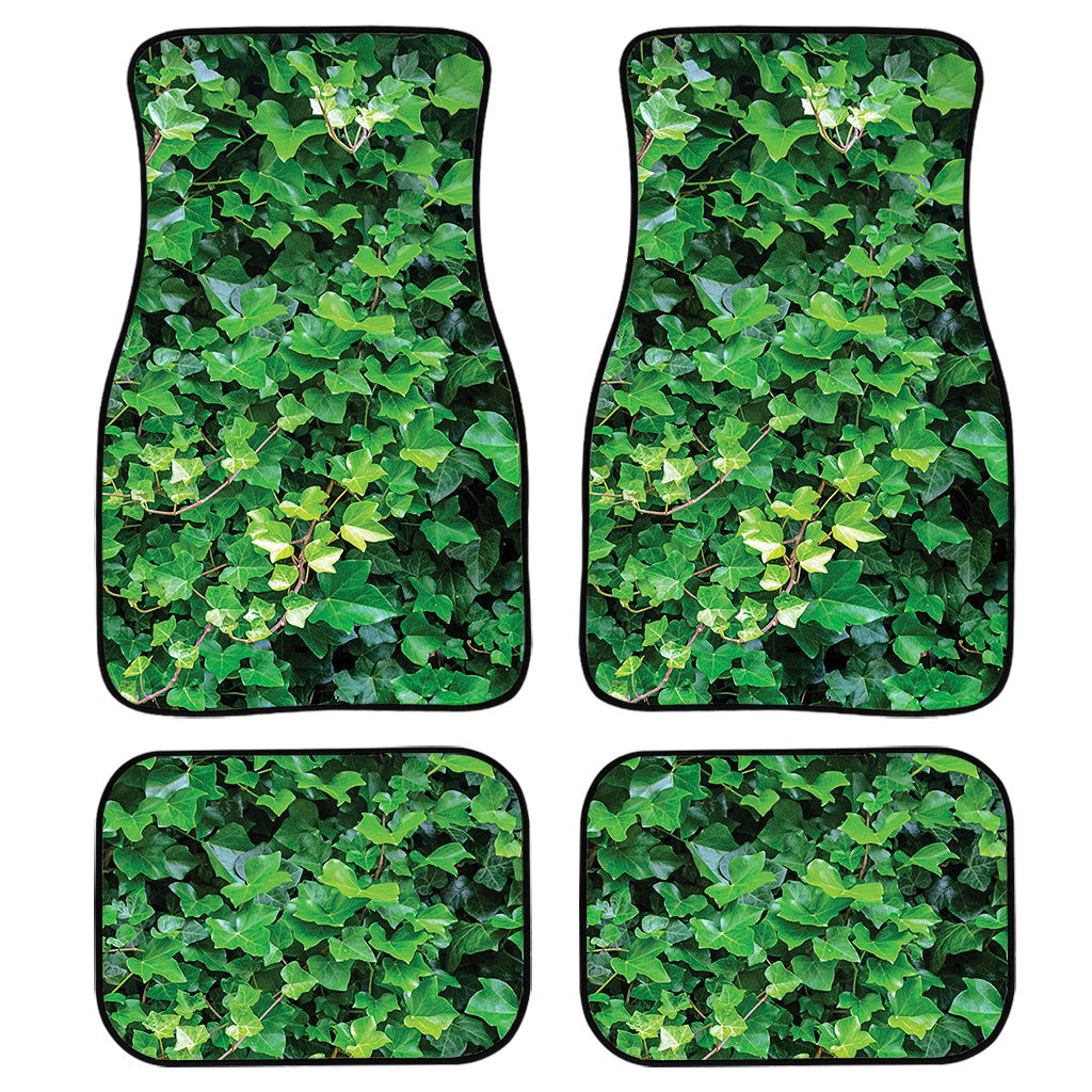 Green Ivy Wall Print Front And Back Car Floor Mats, Front Car Mat