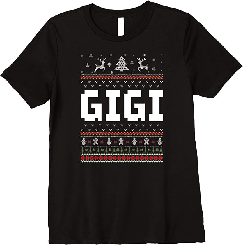 Womens Gigi Ugly Holiday Party Matching Ugly Christmas Sweater Premium T-Shirt