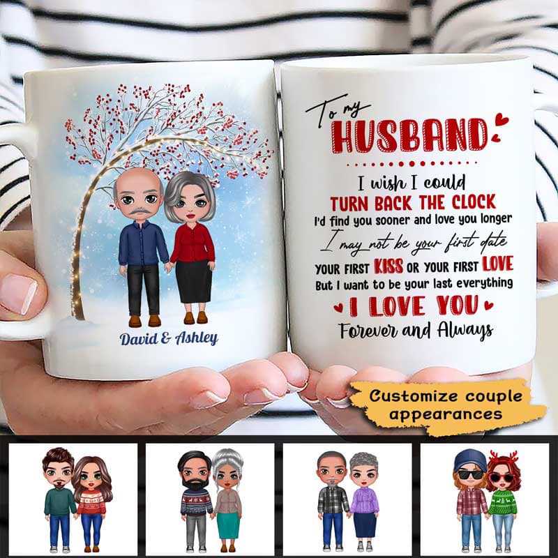 Old Couple Turn Back The Clock Valentine Gift Personalized Mug