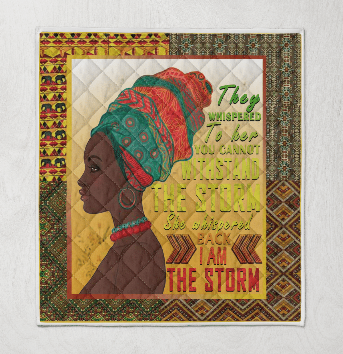 Quilt For Black Women Headwrap Art Quilt For Black Girl They Whispered To Her You Cannot Withstand The Storm