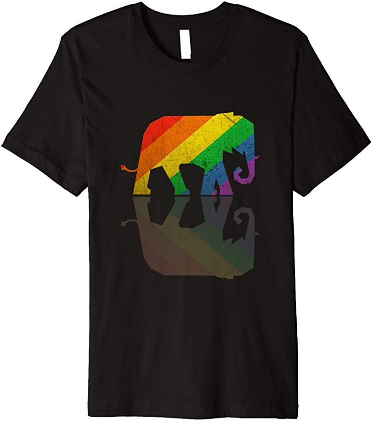 Gay Pride Rainbow Elephant LGBTQ Premium T-Shirt