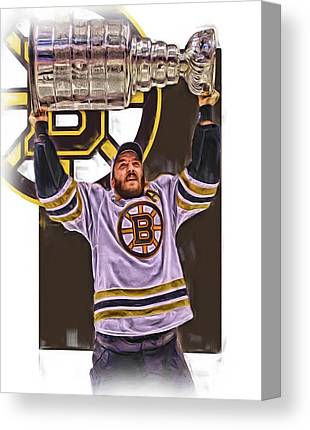 Patrice Bergeron Boston Bruins Oil Art 3 Joe Hamilton Canvas Print