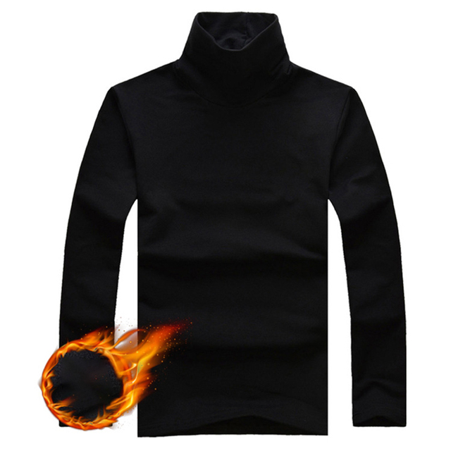 Underwear Men’s Slim Winter Turtleneck Bottom Shirts Thick Warm Fleece Pullover Long Sleeve Tops Slim Base T-Shirt alx