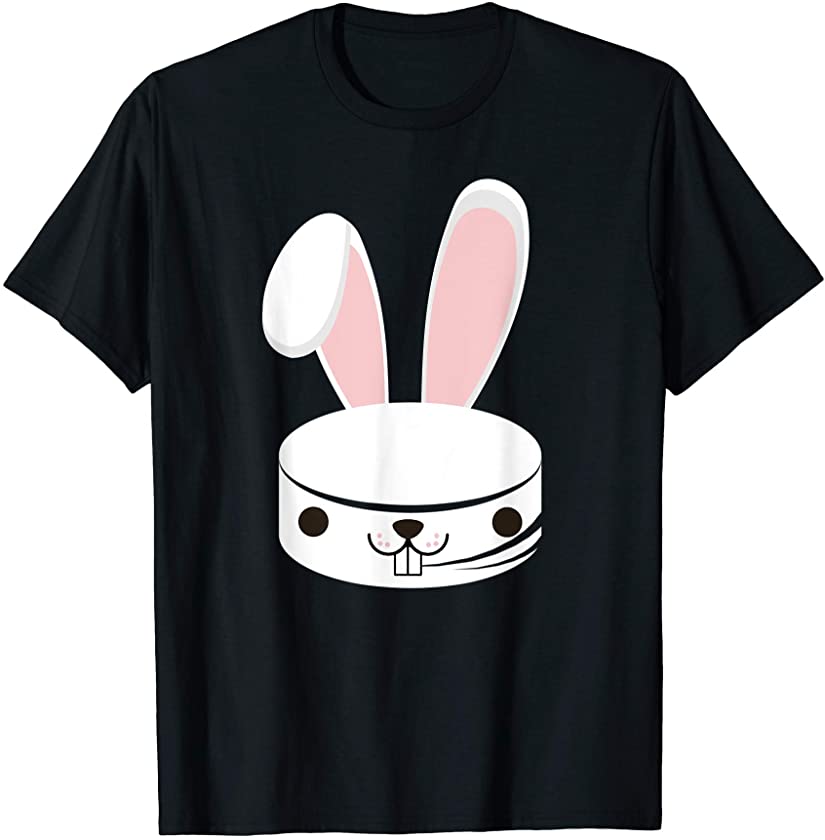 Cute Hockey Bunny Funny Kids Boys Girls Happy Easter Day T-Shirt