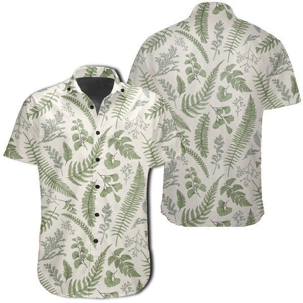 Tropical Green Pattern Hawaiian Shirt