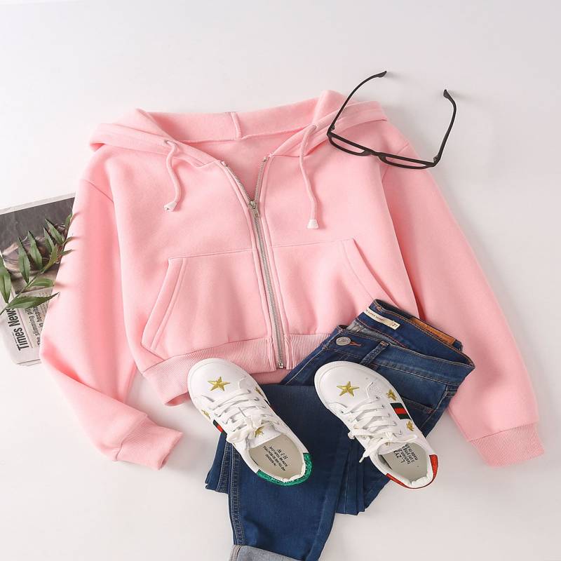 drawstring zip up hoodie