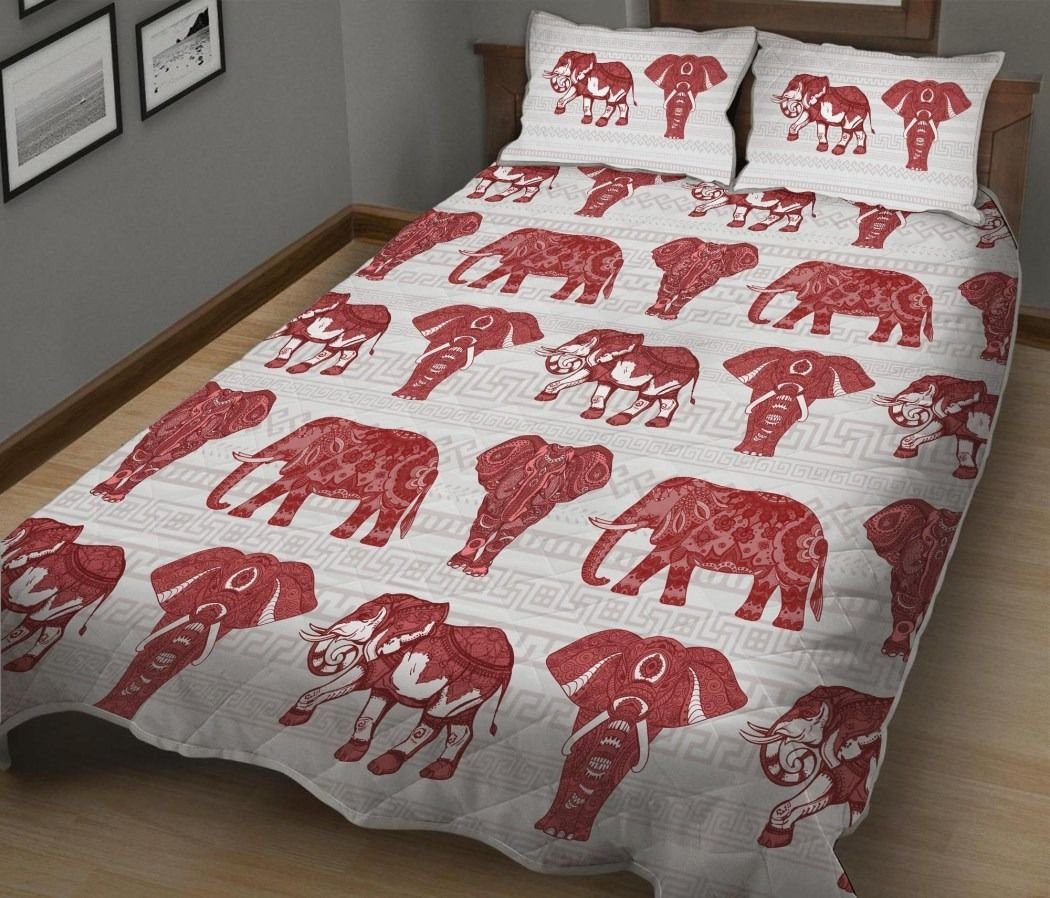 Wonderprint Home Set Delta Sigma Theta Mandala Elephant Quilt Bed Set Lt10