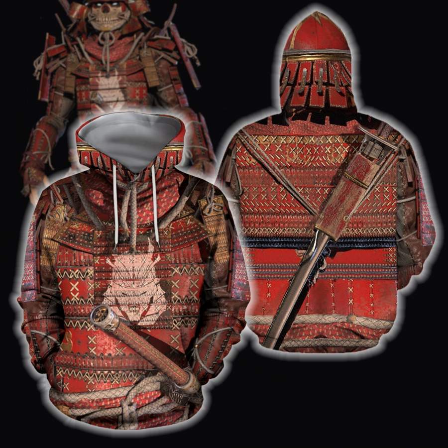 3D All Over Printed Samurai Hoodie