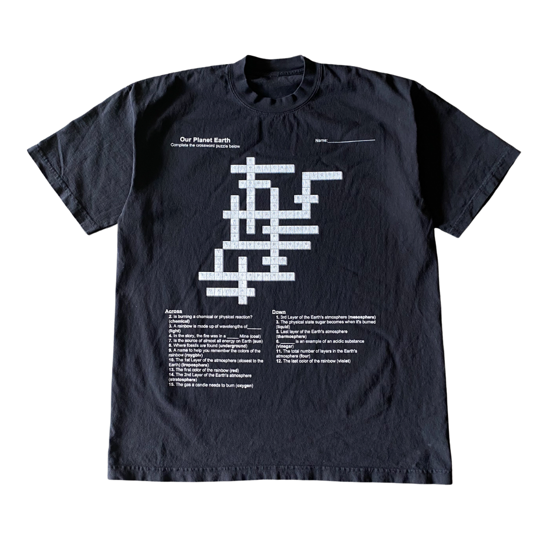 Earth Crossword Puzzle Tee