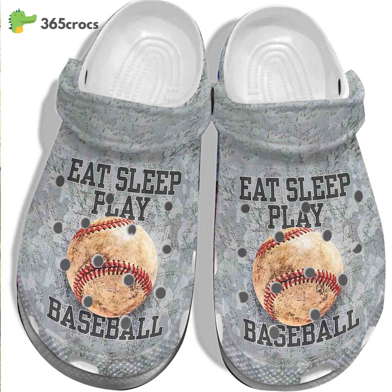 Eat Sleep Play Baseball For Batter Baseball Ball Custom Shoes Clogs