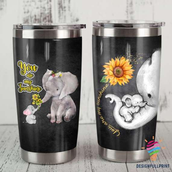 Birthday Gift Idea For Mom You Are My Sunshine Elephant Mom And Baby Tumbler Chm