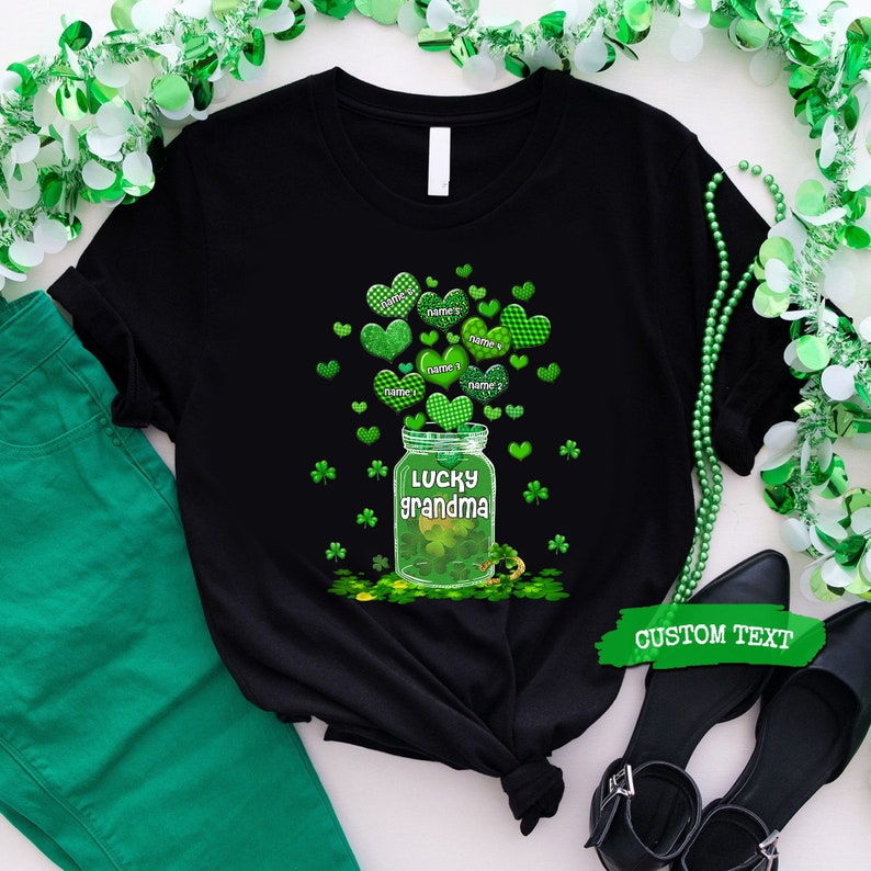 Personalized Grandma St Patrick’S Day Shirt, Lucky Grandma Shirt, St Patrick’S Day Shirt For Women, Graphic Tshirt, Women’S Graphic Tee