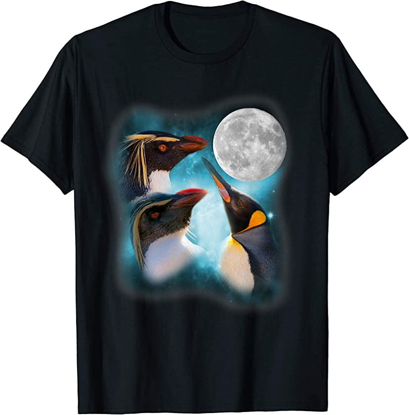 Three Penguin Moon Funny Penguins T-Shirt