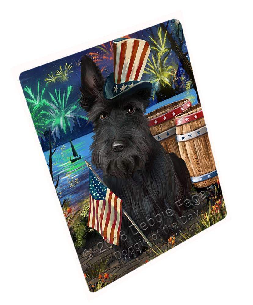 4Th Of July Independence Day Fireworks Scottish Terrier Dog At The Lake Blanket Blnkt77043