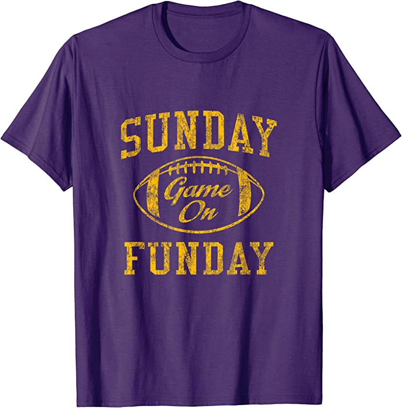 Vintage Sunday Funday T Shirt Minnesota Football Retro Tee