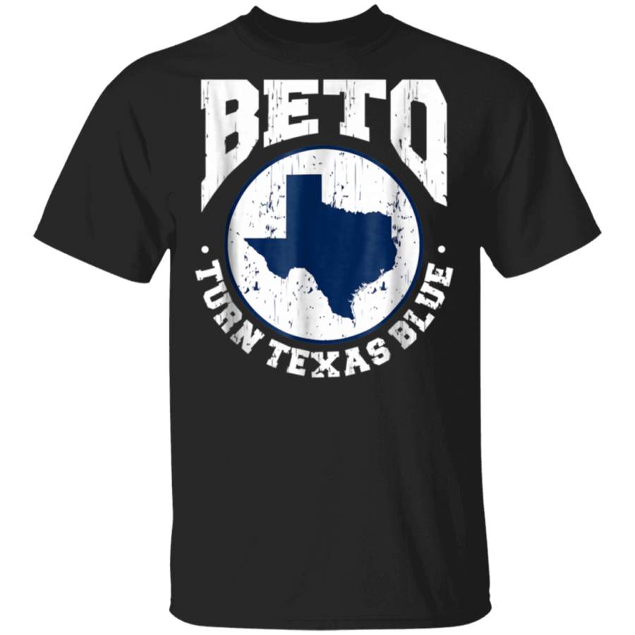 Beto Turn Texas Blue Distressed Graphic Vintage TShirt