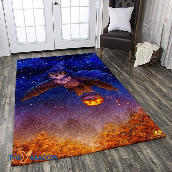 Owl Halloween Rectangle Area Rug Floor Decor