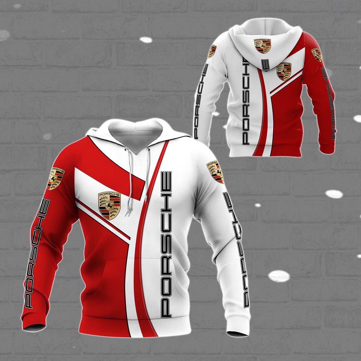 3D All Over Printed Porsche LPH-HT Shirts Ver5 (Red&White)