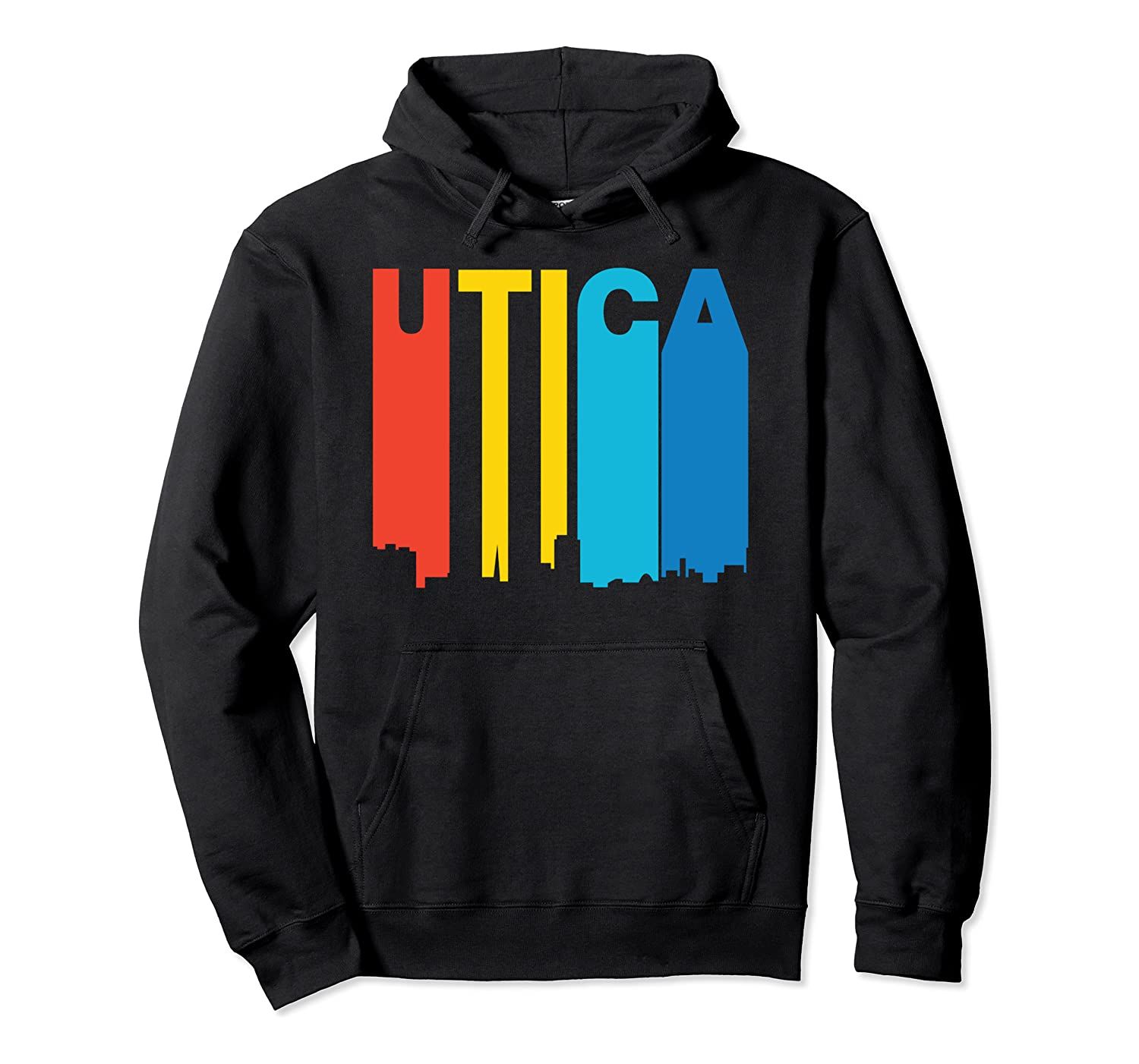 Retro 1970’s Style Utica New York Skyline Hoodie T-Shirt, Sweatshirt, Tank Top