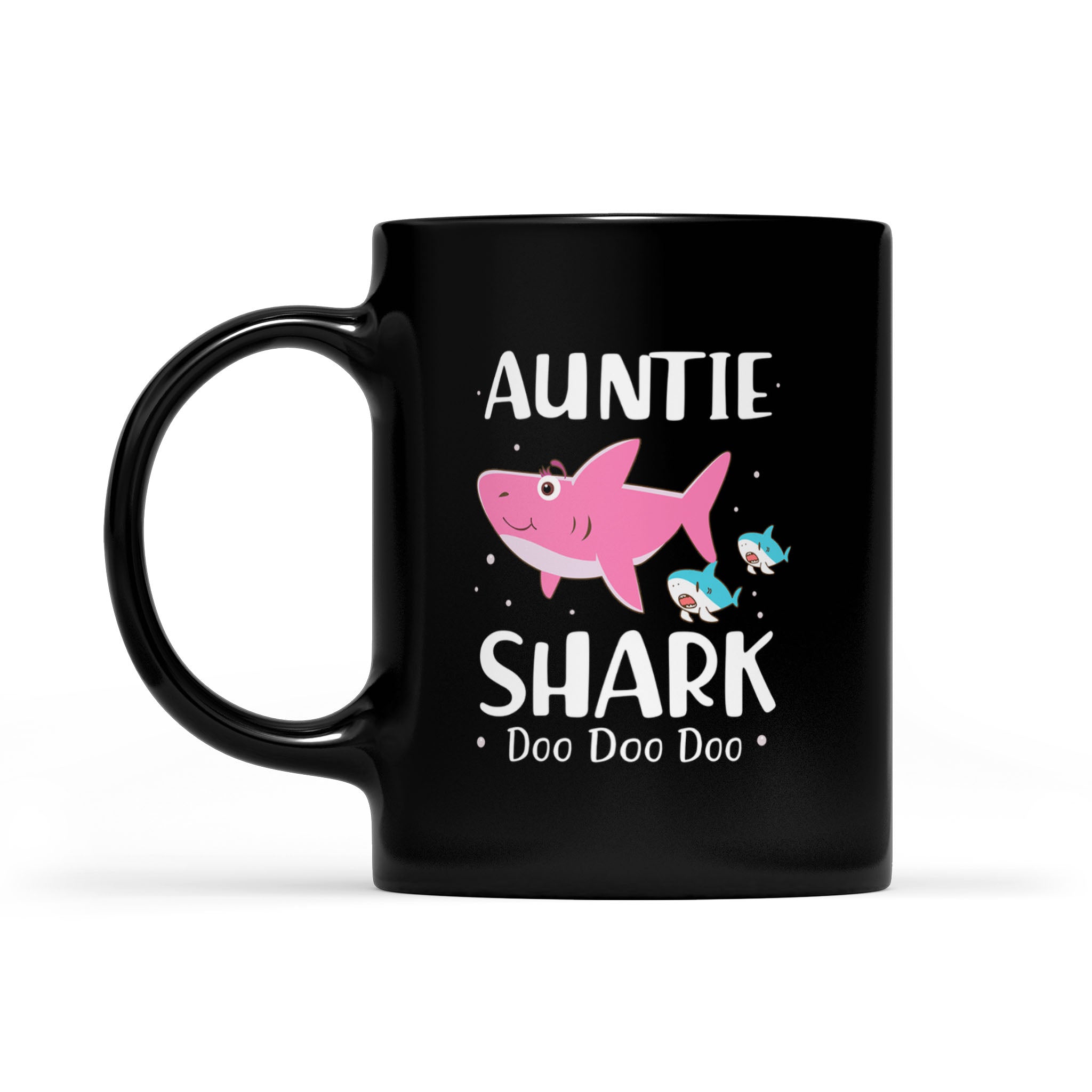 Auntie Shark Family Doo Doo – Black Mug