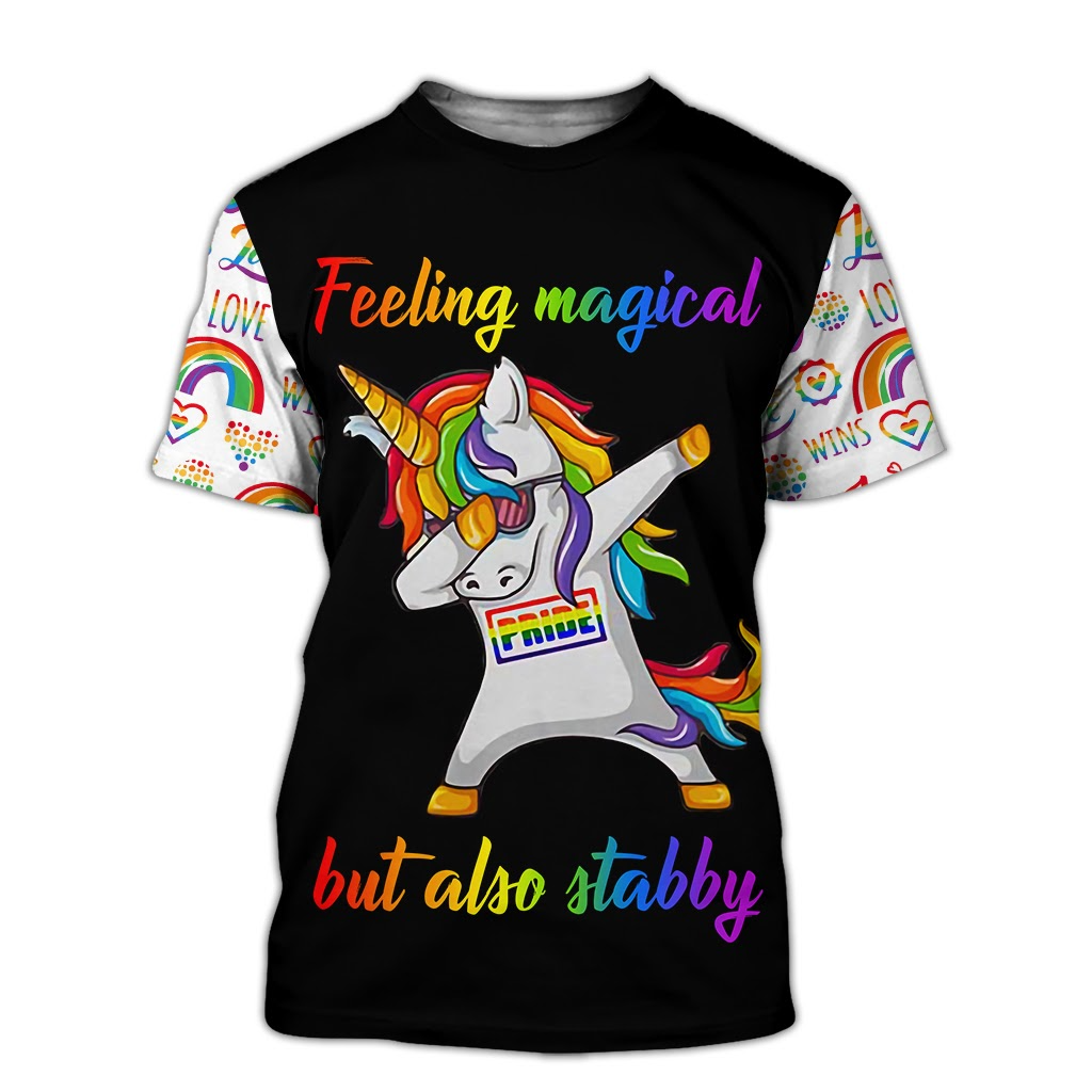 Funny Lgbt 3D Shirt, All Over Printed Clothes, Feeling Magical But Also Stabby