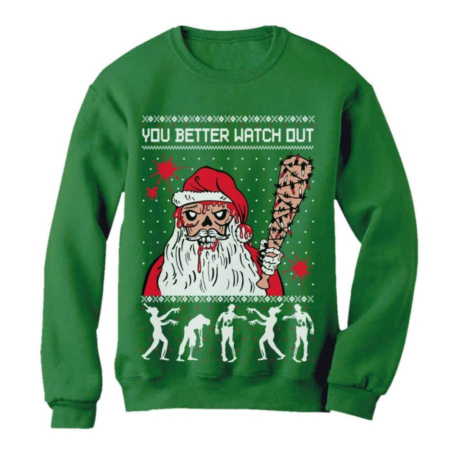 Zombie Santa and Dead Walkers Ugly Christmas Sweater Gift Women Sweatshirt