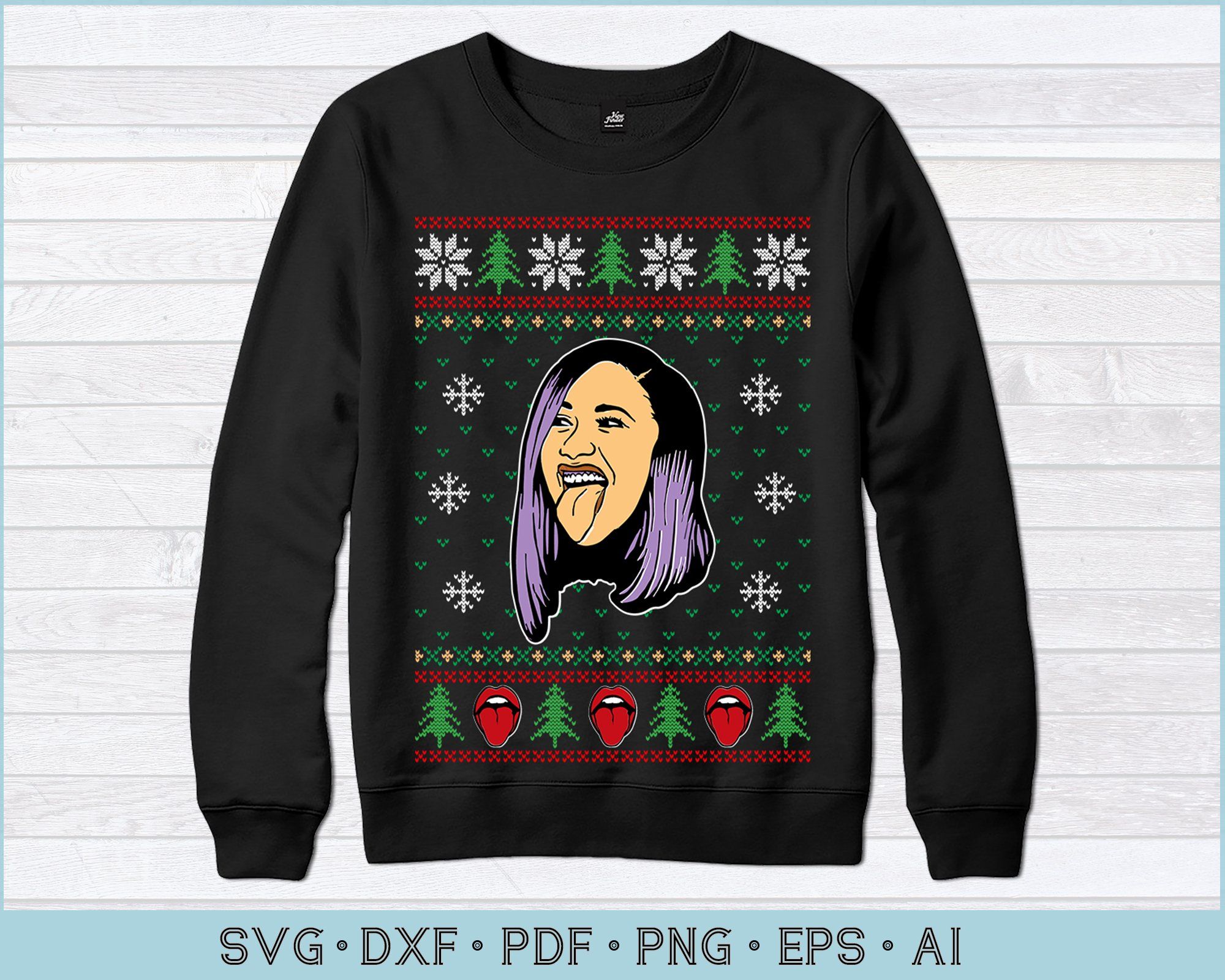 Cardi B Ugly Christmas Sweater