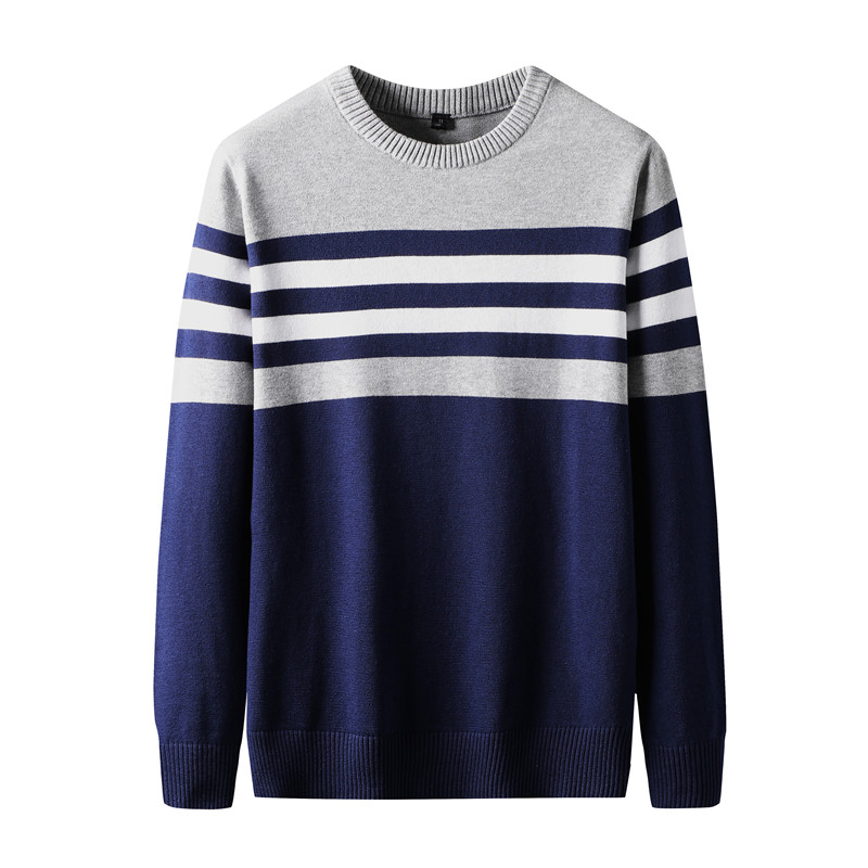 2021 Autumn Winter Men Cotton Sweater Knitted Cardigan Striped Long Sleeve Top Casual Base Shirt Korean Design Top alx