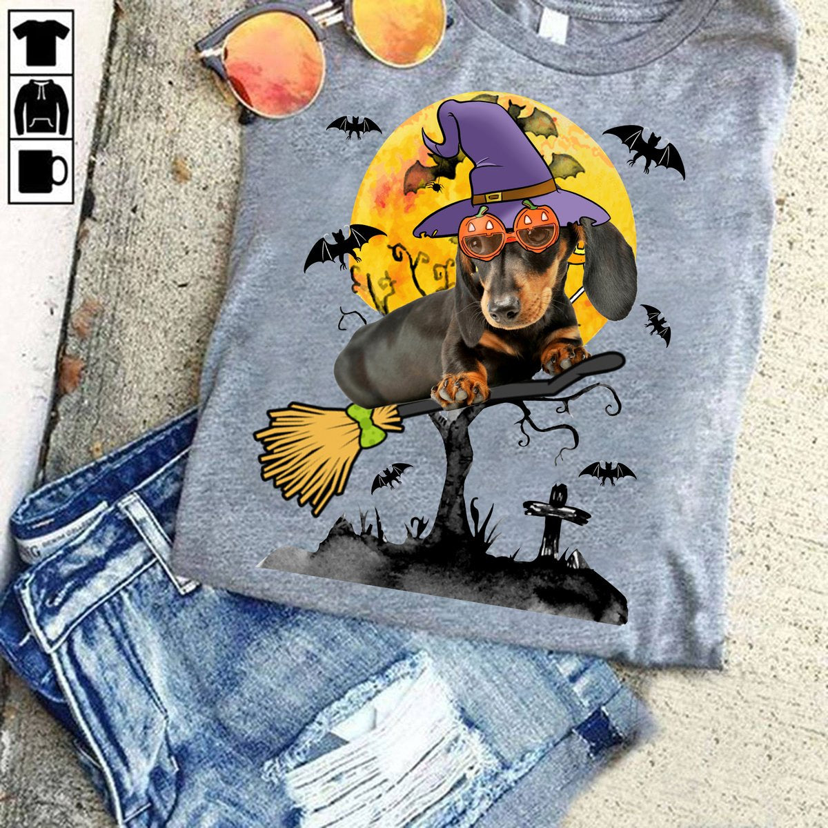 Dachshund On The Halloween – Standard T-Shirt, Gift For You, Gift For Dog Lover, Gift For Dachshund Lover Hoodie All Color Size S-5Xl