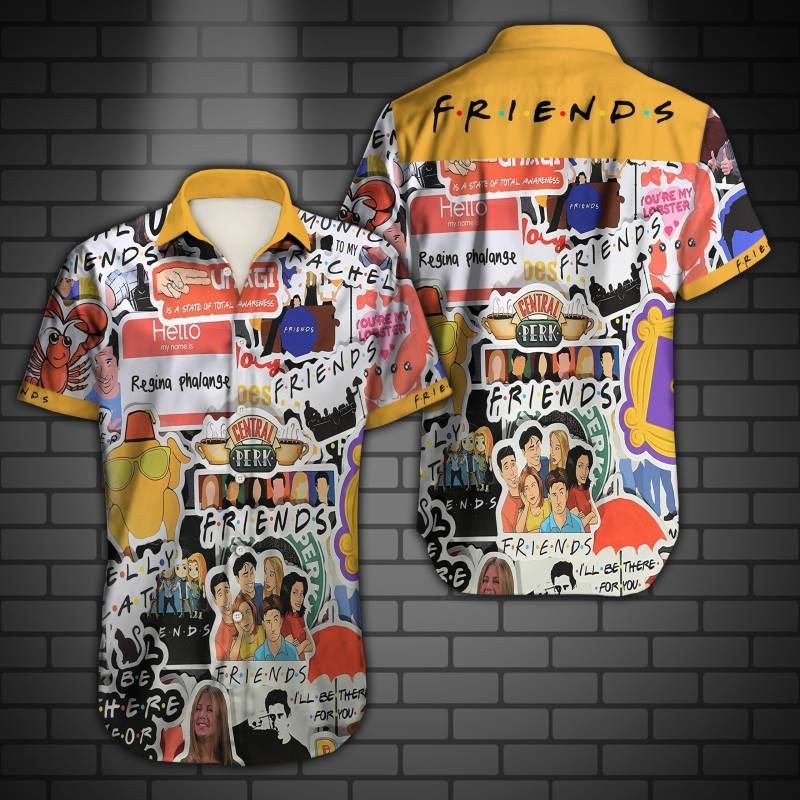 Friends Hawaii Graphic Print Short Sleeve Hawaii Casual Shirt Ha94103